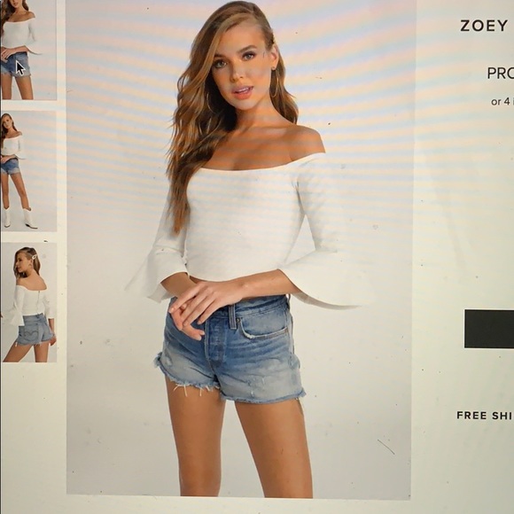 Tobi White long sleeve crop top - Picture 4 of 4